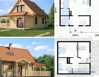 Scegliere un progetto di casa 6x6 con una mansarda - le idee migliori