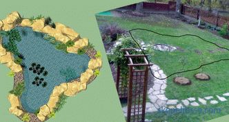 Come fare uno stagno nel paese - uno stagno decorativo artificiale nel giardino e sul sito, bel design dello stagno, foto