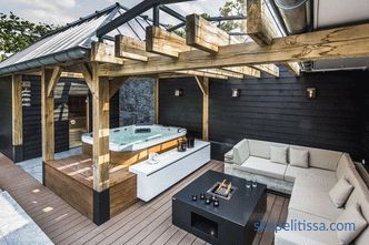 Progetti di bagni con terrazza e barbecue: foto, layout, posizione