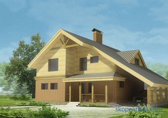 Progetti di case combinate in pietra e legno per la costruzione chiavi in ​​mano a Mosca