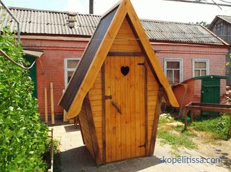 Toilette in legno per dare, viste, come costruire, schemi, foto
