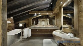 Bagno design in una casa in legno - le regole di disposizione degli interni moderni