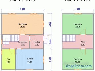 Progetto casa da 6 a 8 con un attico - opzioni per possibili layout