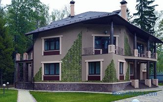 Design e stili della facciata di una casa di campagna: esempi con foto