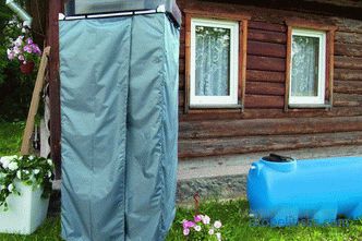 Acquistare un acquazzone di plastica con doccia estiva riscaldata per il giardino: prezzo a Mosca