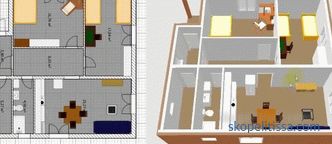 Il progetto della casa 8x10 con un layout eccellente, il piano di una casa a due piani 10 su 10