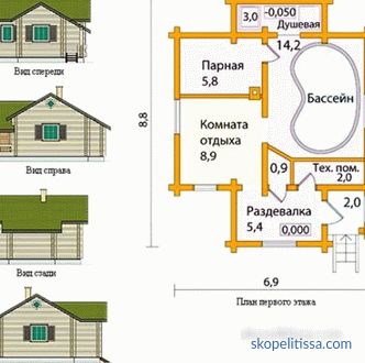 progetti di bagni in legno da una casa di tronchi, foto, prezzi per costruzione a Mosca